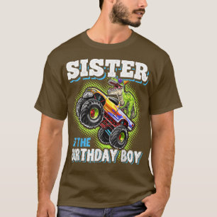 T-shirt Soeur De L'Anniversaire Boy Dinosaur Monster Camio
