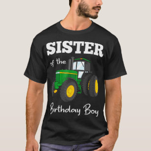 T-shirt Soeur De L'Anniversaire Boy Tractor Farm Party