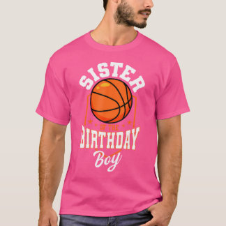 T-shirt Soeur De L'Anniversaire Garçon Basketball Thème An