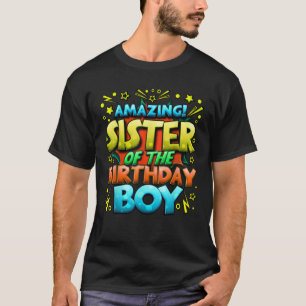 T-shirt Soeur de l'anniversaire garçon jumelé famille soeu