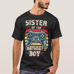 T-shirt Soeur de l'Anniversaire Garçon Matching Vidéo Jeu