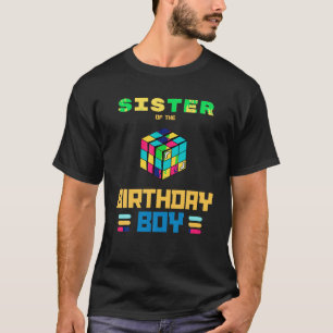 T-shirt SOEUR de l'anniversaire garçon Rubixk cube cubin v
