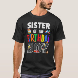 T-shirt Soeur De L'Anniversaire Garçon Transport Famille M