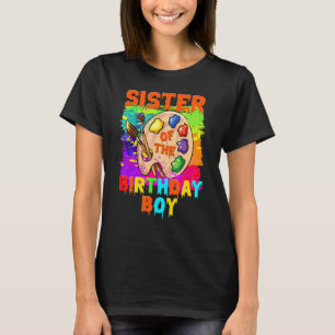 T-shirt Soeur De L'Anniversaire Peinture Garçon Famille B