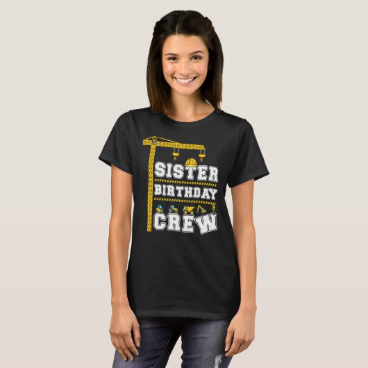 T-shirt Soeur De L'Équipage D'Anniversaire Conception (Devant entier)