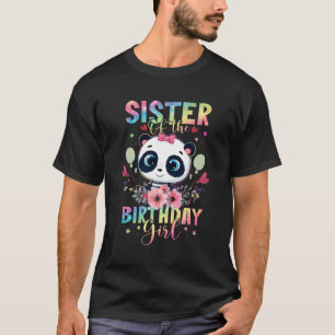 T-shirt Soeur De L'Ours De Panda Anniversaire Floral Panda