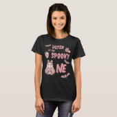 T-shirt Sœur de l'unique effrayant Fête rose de l'Hallowee (Devant entier)