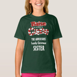 T-shirt Soeur de Noël de famille personnalisée