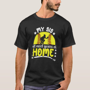 T-shirt Soeur de softball catcher drôle soeur d'un softbal