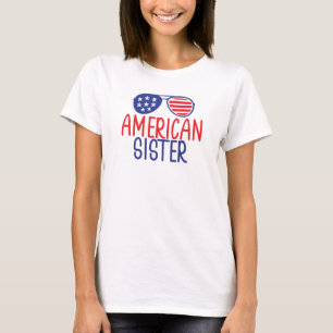 T-shirt Soeur des lunettes de drapeau américain