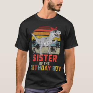 T-shirt Soeur Dinosaure de l'Anniversaire Garçon qui corre