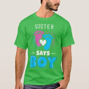 T-shirt Soeur Dit Garçon Bébé Genre Révéler tenue Pregnanc