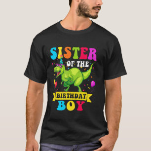 T-shirt Sœur du garçon d'anniversaire Dinosaure Ra