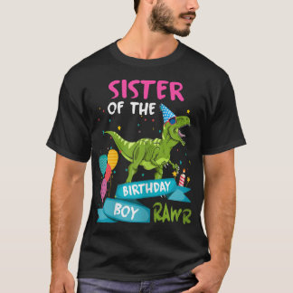 T-shirt Soeur du garçon d'anniversaire Funny Dinosaur Enfa