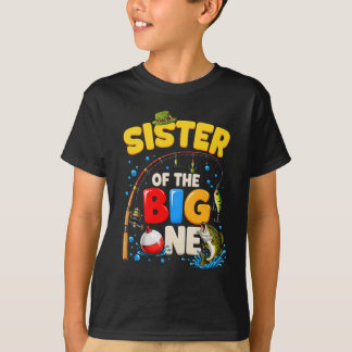 T-shirt Sœur du garçon de la pêche d'anniversaire de la gr