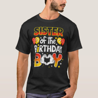 T-shirt Sœur du garçon qui fête son anniversaire, tenue de