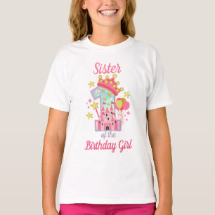 T-shirt Soeur du premier anniversaire fille princesse chât