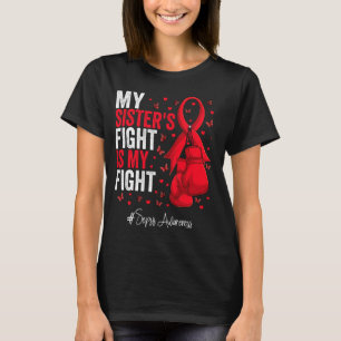 T-shirt Soeur du ruban rouge Sensibilisation à la Septicém