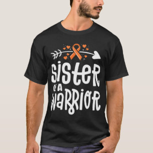 T-shirt Soeur D'Un Guerrier Orange Famille Leucémie Cancer