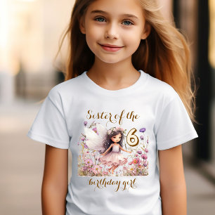 T-shirt Sœur en fleurs de Lavande Fée de la fille fêtant s