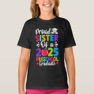 T-shirt Sœur fière Classe de diplômé de maternelle 2025 20