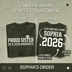 T-shirt SŒUR FIÈRE Promotion 2026 Cadeau de Remise des Dip
