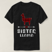 T-shirt Soeur Llama Pyjama de Noël Buffle Rouge Plaid Fa (Design devant)