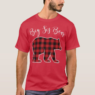 T-shirt Soeur Ours Pyjama Rouge Buffalo Noël Amusant Famil