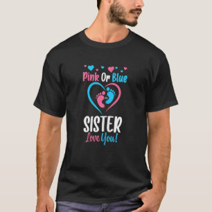 T-shirt Soeur Rose Ou Bleue Vous Aime Bébé Frère