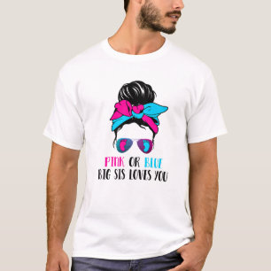 T-shirt Soeur Rose Ou Bleue Vous Aime Bébé Genre Révélatio