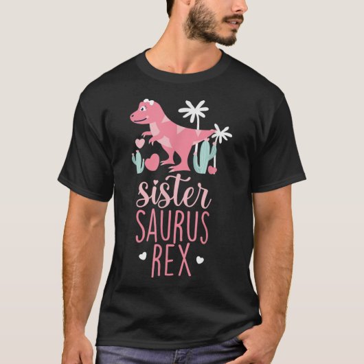 T-shirt Soeur Saurus Rex Dinosaur Enfants (Devant)