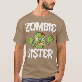T-shirt Soeur-soeur jumelée famille Zombie Halloween 695