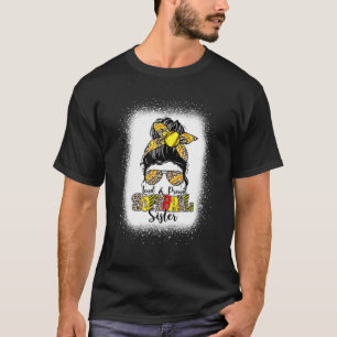 T-shirt Soeur Softball Léopard Messy Bun M