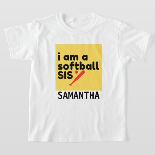 T-shirt Soeur Softball Personnaliser Custom Unisex (Poser)