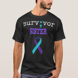 T-shirt Soeur Survivante Semicolon Don Prévention du suici