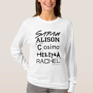 T-shirt Soeurs orphelines de club de clone du noir  
