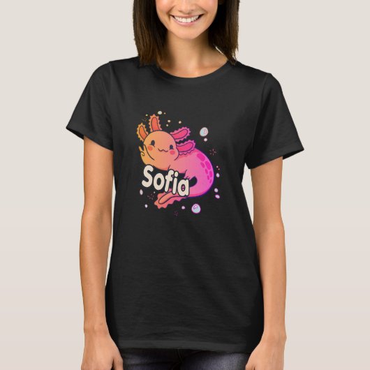 T-shirt SOFIA - Beau nom de fille avec adorable AXOLOTL (Devant)