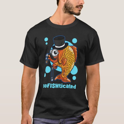 T-shirt Sofishticated Gentleman Fisherman Koi Carp Top Hat (Devant)
