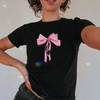 T-shirt Soft Girl Coquette Pink Bow