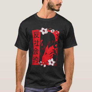 T-shirt Soft Grunge Esthétique Antisocial Triste Anime Gir