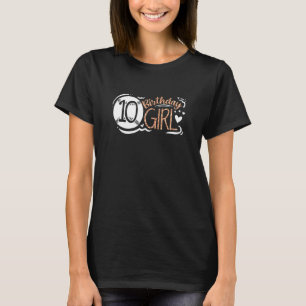 T-shirt Softball Anniversaire fille 10ème Leopoard Motifs