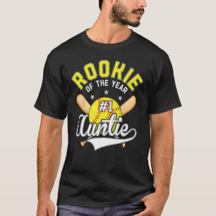 T-shirt Softball Auntie Rookie Of The Year 1st B day Thème