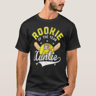 T-shirt Softball Auntie Rookie Of The Year 1st B day Thème