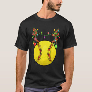 T-shirt Softball Ball Reindeer Antler Ornement de Noël P