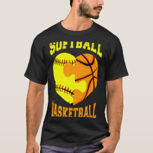 T-shirt Softball basket-ball sports cœur activité passe-te