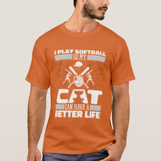 T-shirt Softball Cat rétro