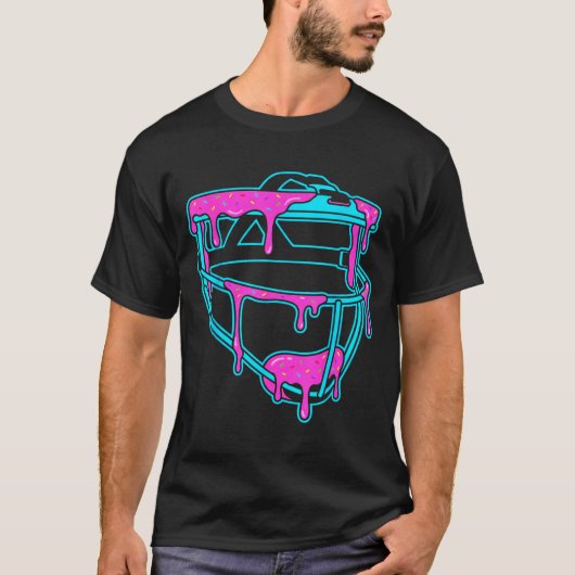 T-shirt Softball Catcher Drip Ice Cream Mask Sprinkles Gam (Devant)
