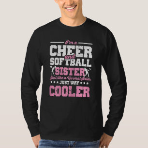 T-shirt Softball Cheer Graphic Femmes Soeurs Pom-pom girl