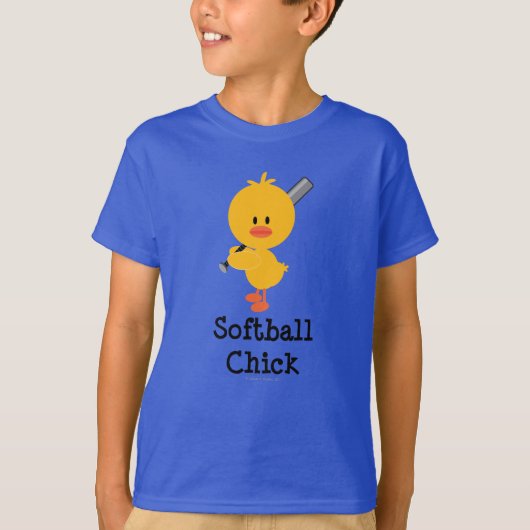 T-shirt Softball Chick Organic Kids (Devant)