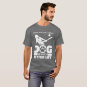 T-shirt Softball Chien amis de la famille (Devant entier)